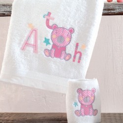 Πετσέτες Παιδικές Σετ Newborn Arthur Pink Cotton Rythmos 2Τεμ