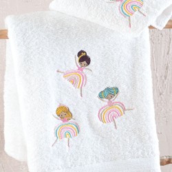Πετσέτες Παιδικές Σετ Newborn Rainbow Girls Cotton Rythmos 2Τεμ