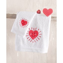 Πετσέτες Βρεφικές Πετσέτες Βρεφικές Σετ Newborn Loveheart Cotton Rythmos 2Τεμ