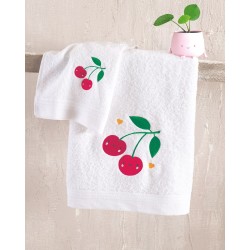 Πετσέτες Βρεφικές Σετ Newborn Cherries Cotton Rythmos 2Τεμ