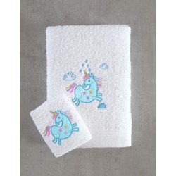 Πετσέτες Παιδικές Σετ Newborn Unico Blue Cotton Rythmos 2Τεμ