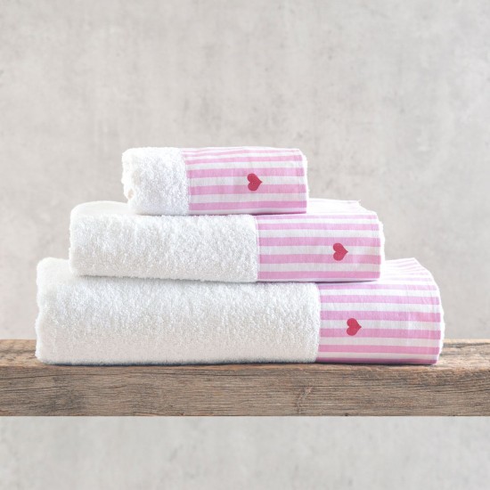 Πετσέτες Σετ Bath Collection Young Heart Σε Κουτί Cotton Rythmos 3Τεμ