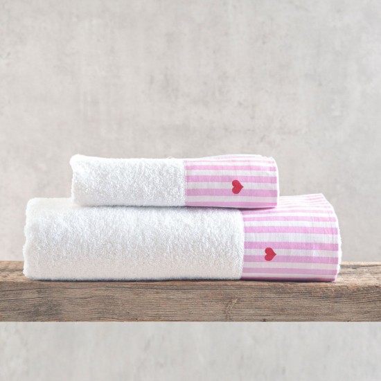 Πετσέτες Σετ Bath Collection Young Heart Σε Κουτί Cotton Rythmos 3Τεμ