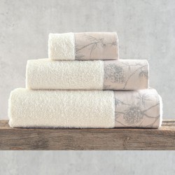 Πετσέτες Σετ Bath Collection Aurora Ecru-Beige Σε Κουτί Cotton Rythmos 3Τεμ