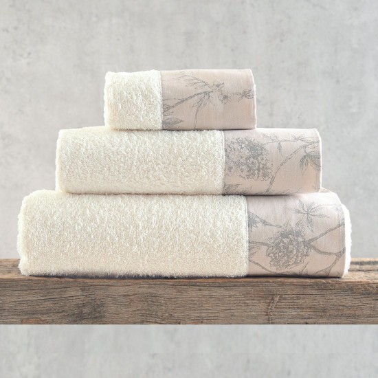 Πετσέτες Σετ Bath Collection Aurora Ecru-Beige Cotton Rythmos 3Τεμ
