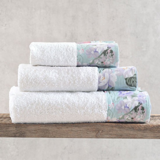 Πετσέτες Σετ Bath Collection Margo White Σε Κουτί Cotton Rythmos 3Τεμ