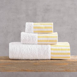 Πετσέτες Σετ Bath Eloise White-Yellow Cotton Rythmos 3Τεμ