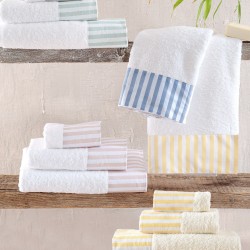 Πετσέτες Σετ Bath Eloise White-Yellow Cotton Rythmos 3Τεμ