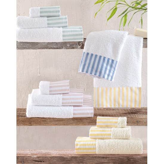 Πετσέτες Σετ Bath Eloise White-Yellow (Σε Κουτί) Cotton Rythmos 3Τεμ