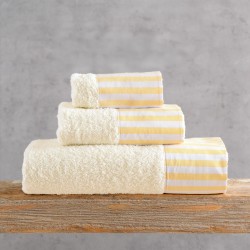 Πετσέτες Σετ Bath Eloise Ecru-Yellow (Σε Κουτί) Cotton Rythmos 3Τεμ