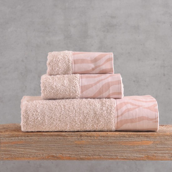 Πετσέτες Σετ Bath Eloise Powder-Pink (Σε Κουτί) Cotton Rythmos 3Τεμ