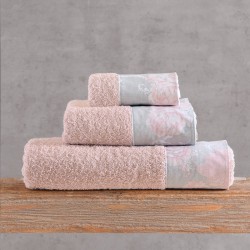 Πετσέτες Σετ Bath Candince Powder-Pink Cotton Rythmos 3Τεμ