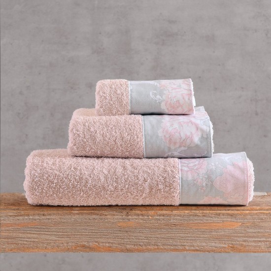 Πετσέτες Σετ Bath Candince Powder-Pink (Σε Κουτί) Cotton Rythmos 3Τεμ
