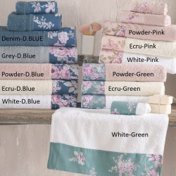 Πετσέτες Σετ Bath Springtime Denim-D.Blue Cotton Rythmos 3Τεμ