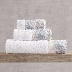 Πετσέτες Σετ Bath Gardenia Grey-Blue Cotton Rythmos 3Τεμ