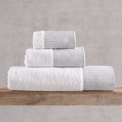 Πετσέτες Σετ Bath Imperia Grey Cotton (Σε Κουτί) Rythmos 3Τεμ