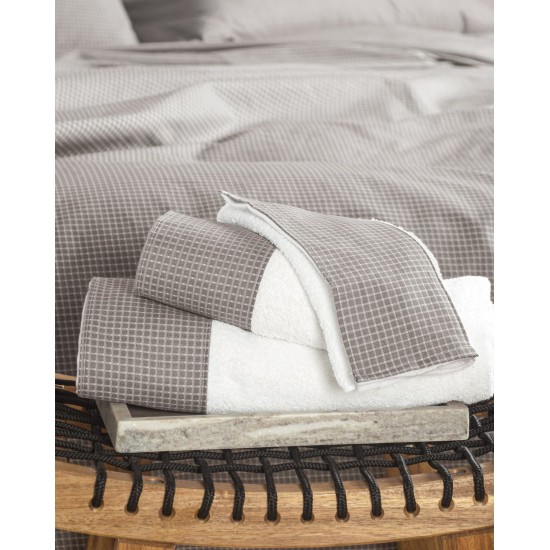 Πετσέτες Σετ Bath Imperia Grey Cotton Rythmos 3Τεμ