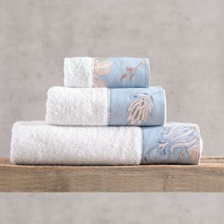 Πετσέτες Σετ Bath Nezure L.Blue Cotton Rythmos 3Τεμ Πετσέτες Σετ Bath Nezure L.Blue Cotton Rythmos 3Τεμ
