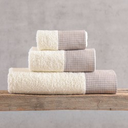 Πετσέτες Σετ Bath Sand Ecru - Beige Cotton Rythmos 3Τεμ
