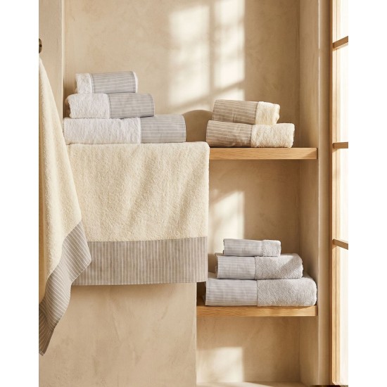 Πετσέτες Σετ Bath Sand Ecru - Beige Cotton (Σε Κουτί) Rythmos 3Τεμ