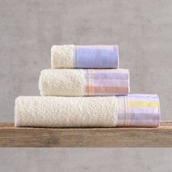 Πετσέτες Σετ Bath Frame Mauve Cotton Rythmos 3Τεμ