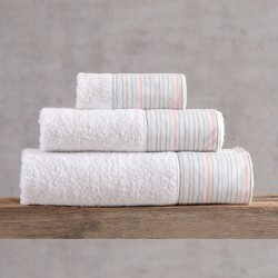 Πετσέτες Σετ Bath Strappy White Cotton Rythmos 3Τεμ