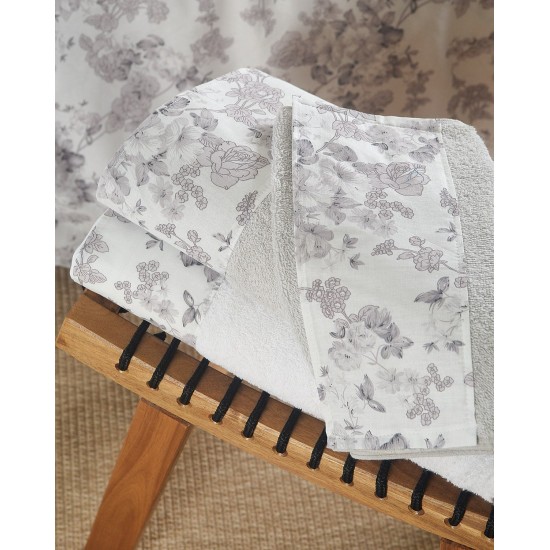 Πετσέτες Σετ Bath Camelia Grey-White Cotton Rythmos 3Τεμ Πετσέτες Σετ Bath Camelia Grey-White Cotton Rythmos 3Τεμ