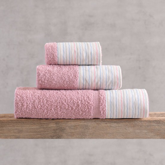 Πετσέτες Σετ Bath Strappy Pink Cotton Rythmos 3Τεμ Πετσέτες Σετ Bath Strappy Pink Cotton Rythmos 3Τεμ