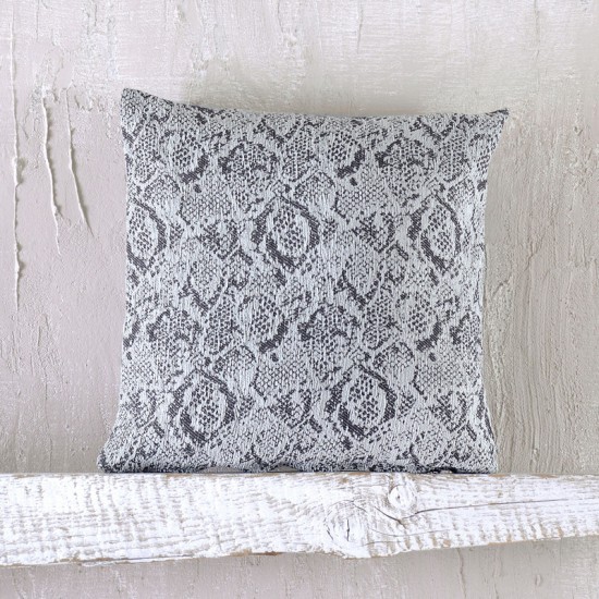 Διακοσμητική Μαξιλαροθήκη Chinille Snake Grey Jacquard Rythmos (40x40) 1Τεμ