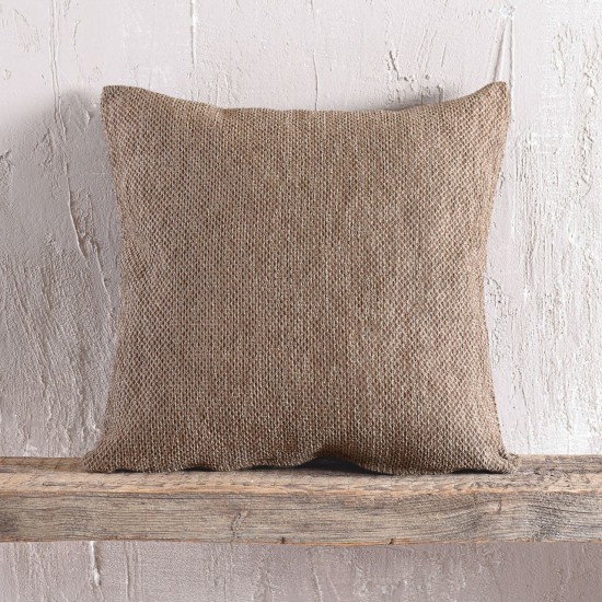 Διακοσμητική Μαξιλαροθήκη Living Room Calhua Brown Jacquard Chenille Rythmos (40x40) 1Τεμ