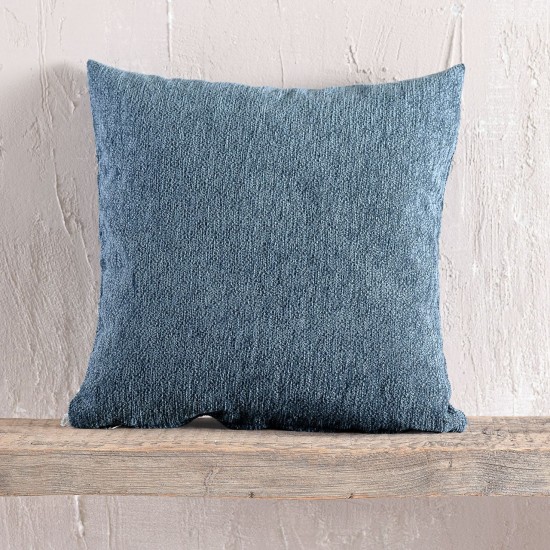 Διακοσμητική Μαξιλαροθήκη Living Room Kento Blue Jacquard Chenille Rythmos (40x40) 1Τεμ