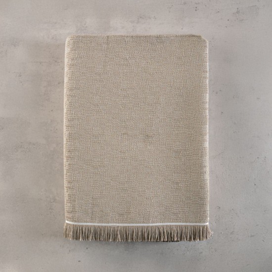 Ριχτάρι Τριθέσιου Living Room Ermis Beige Jacquard Rythmos (180x280) 1Τεμ