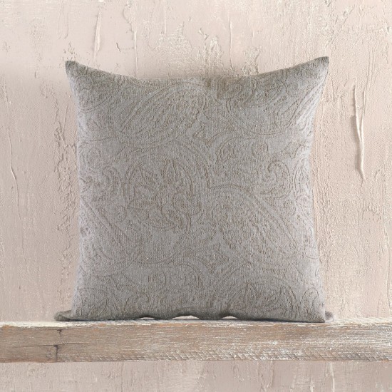 Διακοσμητική Μαξιλαροθήκη Living Room Ivy Brown-Grey Jacquard Rythmos (40x40) 1Τεμ