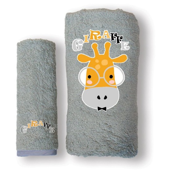 Πετσέτες Βρεφικές Σετ Baby Giraffe Silver Cotton Sb Concept 2Τεμ Πετσέτες Βρεφικές Σετ Baby Giraffe Silver Cotton Sb Concept 2Τεμ