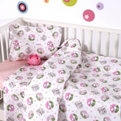 Σεντόνια Βρεφικά Κούνιας Σετ Baby Bedroom Elvin Pink Cotton Sb Concept (120x160) 3Τεμ