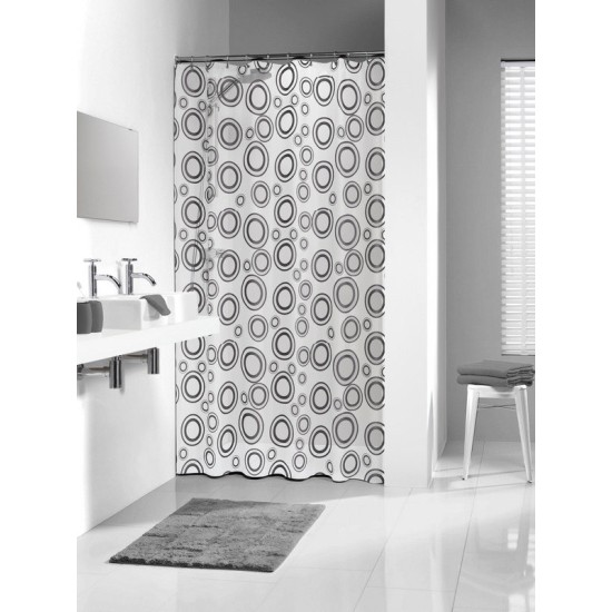 Κουρτίνα Μπάνιου Πλαστική Circolo Grey Sealskin (180x200) 1Τεμ
