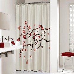 Κουρτίνα Μπάνιου Υφασμάτινη Blossom Red Sealskin (180x200) 1Τεμ