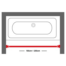 Βραχίονας Μπάνιου Πτυσσόμενος Φ20mm Telescopic White Sealskin (155-255) 1Τεμ