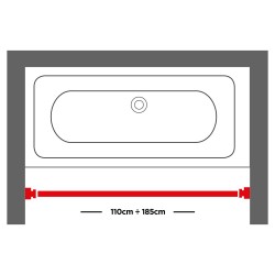 Βραχίονας Μπάνιου Πτυσσόμενος Φ20mm Telescopic Aluminum Sealskin (110-185) 1Τεμ