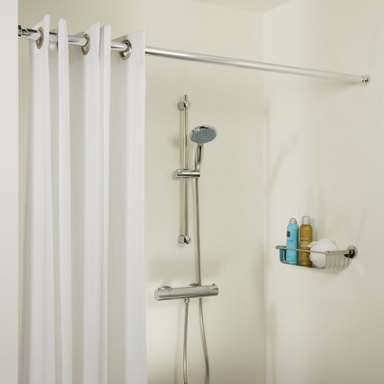 Βραχίονας Μπάνιου Πτυσσόμενος Φ28mm Telescopic Chrome Sealskin (125-220) 1Τεμ