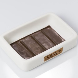 Σαπουνοθήκη Accessories Pierra Pierra Soap Dish White Sealskin 1Τεμ