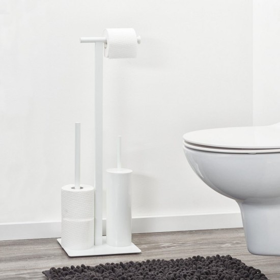 Σετ Μπάνιου Χαρτοθήκη & Πιγκάλ Accessories Square Toilet Rack White Sealskin (20x25x72) 1Τεμ Σετ Μπάνιου Χαρτοθήκη & Πιγκάλ Accessories Square Toilet Rack White Sealskin (20x25x72) 1Τεμ