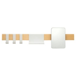 Κρεμάστρα Τοίχου Με Καθρέπτη Accessories Brix Multi Mirror Rack White Sealskin (35εκ.Μx8εκ.Πx10εκ.Υ) 1Τεμ