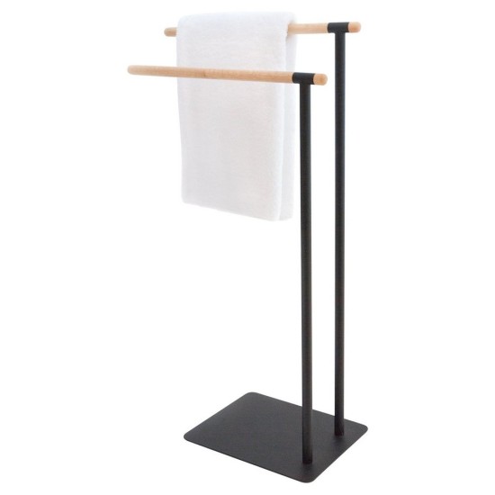 Πετσετοκρεμάστρα Επιδαπέδια Με Δύο Θέσεις Accessories Brix Towel Rack Black Sealskin (24x43x79,5) 1Τεμ