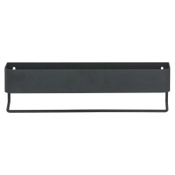 Ραφιέρα Με Πετσετοκρεμάστρα Accessories Brix Shelf Black Sealskin (8x35x10) 1Τεμ