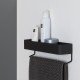 Ραφιέρα Με Πετσετοκρεμάστρα Accessories Brix Shelf Black Sealskin (8x35x10) 1Τεμ