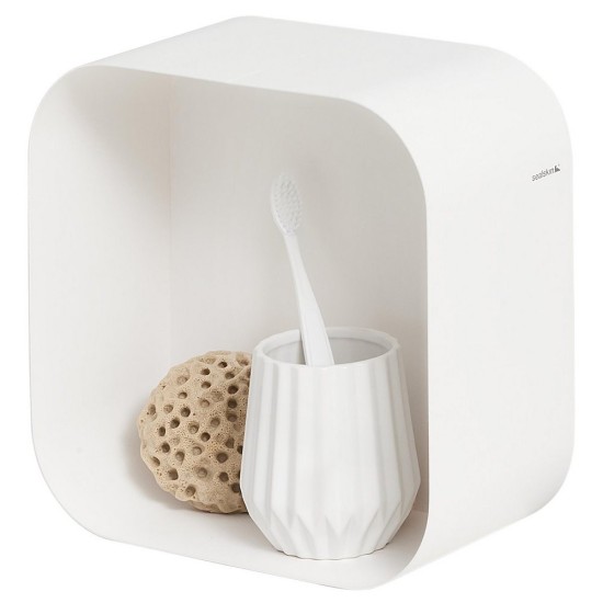 Επιτοίχια Ραφιέρα Μπάνιου Μεταλλική Brix Wallcube Small White Sealskin (24x24x12) 1Τεμ