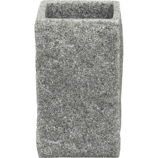 Ποτήρι Οδοντόβουρτσας Polyresin Grey MRShome (65 Μήκος x 105 Ύψος x 65 Πλάτος) 1Τεμ