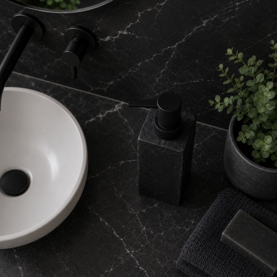 Δοχείο Κρεμοσάπουνου Polyresin Black 8897L03 MRShome (60 Μήκος x 170 Ύψος x 60 Πλάτος) 1Τεμ