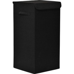 Καλάθι Απλύτων Αναδιπλούμενο MDF Black Με Υφασμάτινη Επένδυση MRShome (350 Μήκος x 600 Ύψος x 350 Πλάτος) 1Τεμ